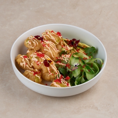 Попкорн из креветок с спайси соусом